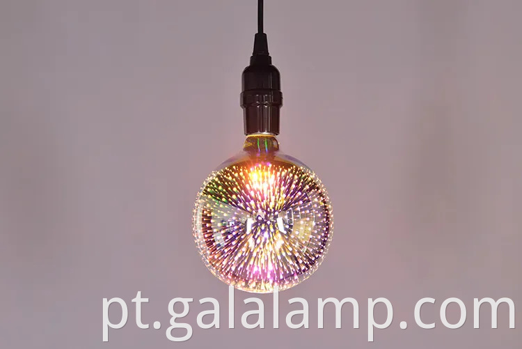 Lâmpadas lideradas por vidro 3D coloridas para exibição festiva de fogos de artifício